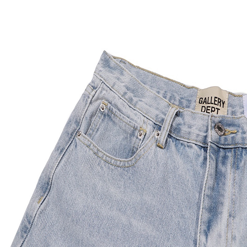 Gallery Dept Patchwork Flared Pants Light Blue De… - image 4